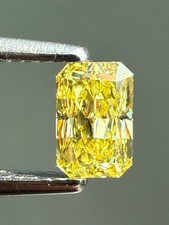 Loose Natural Untreated Earth Mined Radiant Diamond Intense Yellow SI1 GIA .48ct 2291.67 per carat