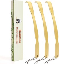 3 Pack Wooden Back Scratcher 17 Inch Curved Long Handle Bamboo Back Scratchers I