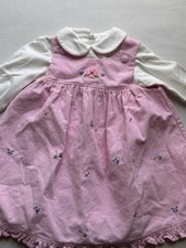 Good Lad Of Philadelphia Vintage Pink Cordoury Dress Flowers Collard Shirt Sz 3t