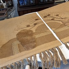 2 MCM Big Scenery Woven Fringe Tapestry Set Wall Hanging Decor Vintage Boho ICA