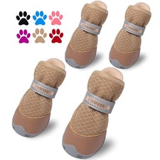 4PCS Dog Shoes for Small Dogs, Hot Pavement Summer Puppy Dog Boots  Paw Prot...