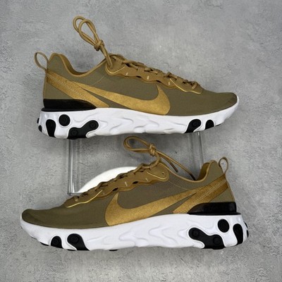 Size 12M/13.5W - Nike React Element 55 Metallic Gold *pre-owned* SIZE 12 BQ6166-