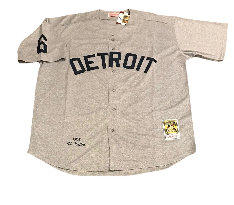 Al Kaline Detroit Tigers Jersey Men’s XL NWT 1968 Road Gray Retro Throwback - Image 2 of 4