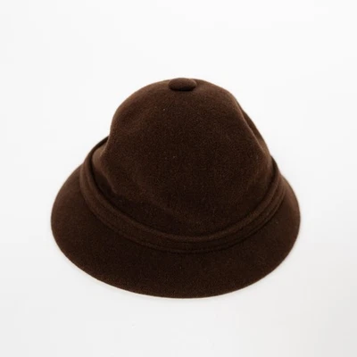 Chapeau marron Kangol laine grouser femme vintage cloche seau taille unique - Photo 1/4