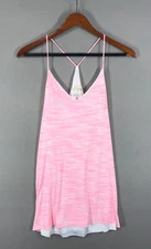 BE Stage Top Women's Small Pink Heather Popover Camisole V-Neck Sleeveless Gym
