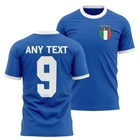 Italia Mens Ringer T Shirt Custom Name Number Italy Badge Football Dad Granda...