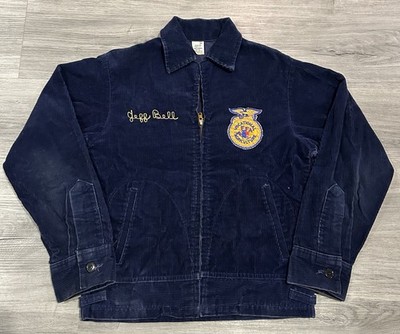 Vintage 70s navy corduroy FFA Texas Whitehouse Jacket size 36