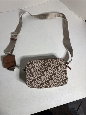 DKNY Women s Beige/Brown Signature Coated Canvas Shoulder Bag - NEW W/O TAGS!