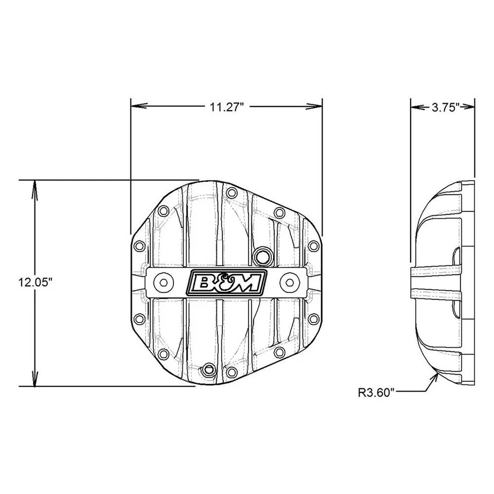 For Ford F-350 1975-1991 B&M 10314 Front Extra Capacity Differential Cover Foto 2 de 3