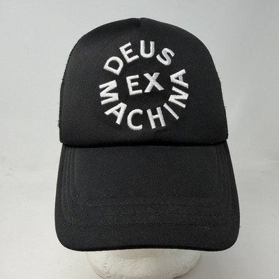 Deus Ex Machina Trucker Hat Men's Adjustable Snapback Black White Logo