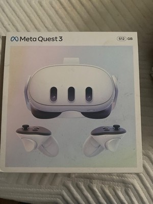 Meta Quest 3 Virtual Reality Headset 512GB White with Controllers and Charger