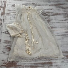 Vintage Madonna Infant Baby Girl Christening Baptism Gown  Bonnet Set