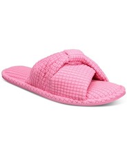 Charter Club Textured Knot-Top Slippers Women's XL 11-12 Pink Taffy Slip On