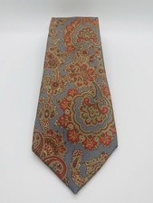 Vintage Burberrys of London Necktie Tie Paisley Floral 100 Silk Made in USA