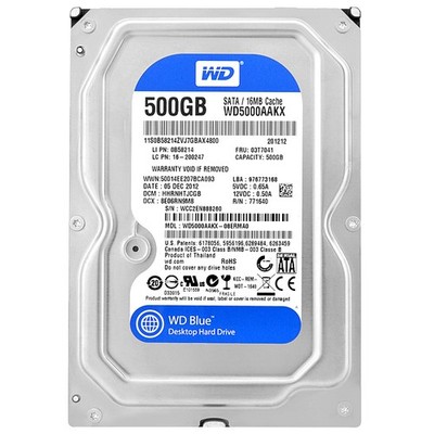 Festplatte WD Blue 500GB HDD WD5000AAKX 16MB 3.5'' SATA III