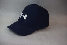 Under Armour UA Classic Fit Baseball Cap Youth S/M Men's Navy Blue White Logo