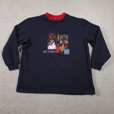 Vtg Bobbie Brooks Sweatshirt Women 14W/16W Embroidered Granny Let It Snow Winter