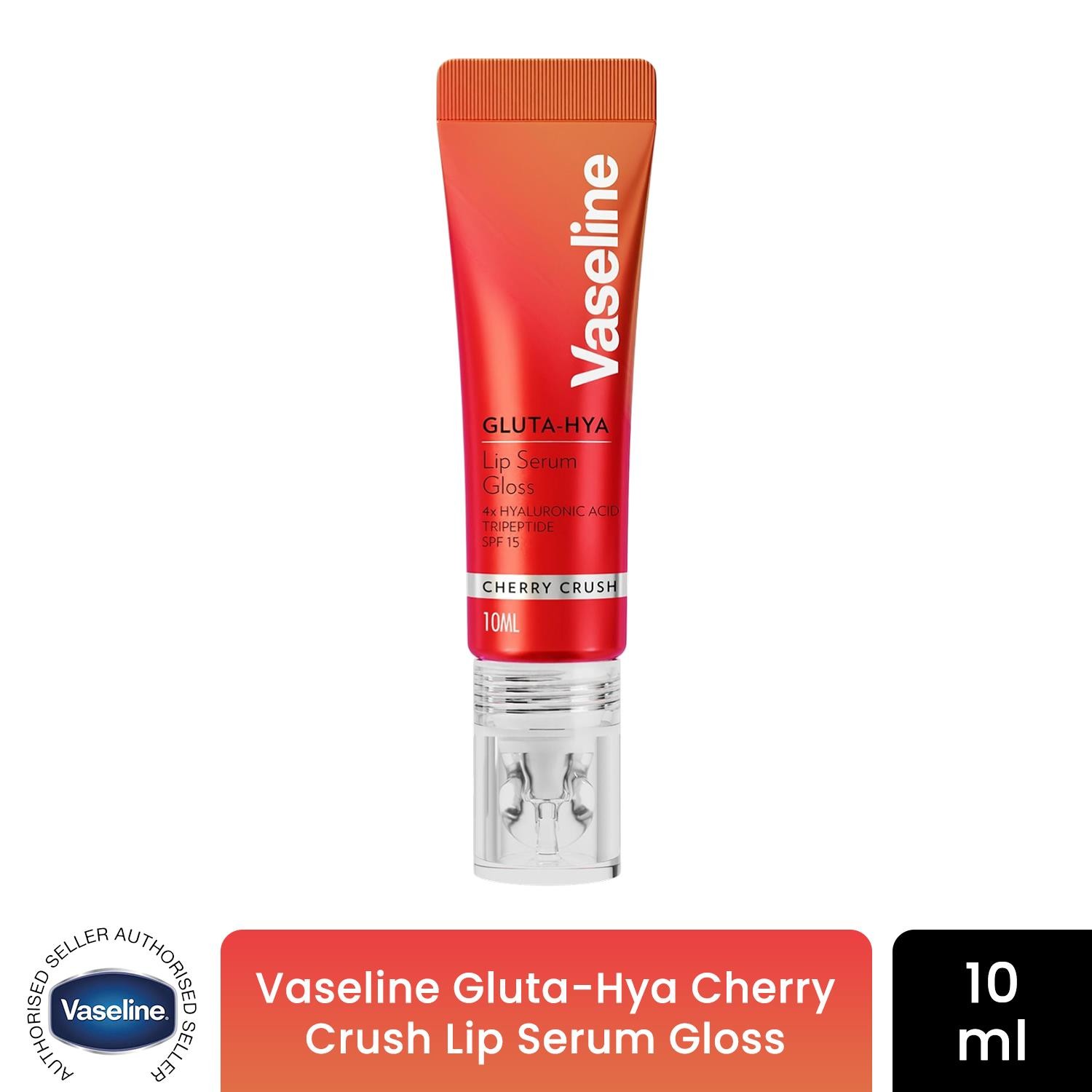 Vaseline Peach/Pink Gluta-Hya Lip Serum Gloss Juicy Plum, & Cherry 10Ml - 1 Pack - Cherry Crush - Image 2