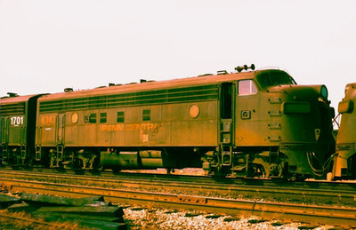 ORIGINAL KODACHROME SLIDE PENN CENTRAL FP-7 #4341 ERIE, PA 22. FEBRUAR 1975