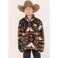 Hooey Boys Southwestern Aztec Print Quarter Zip Fleece Pullover Large Western