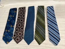 VINTAGE Wide Ties Lot Of 5 Montgomery Wards Wembley Sears Super Nice 1970  s