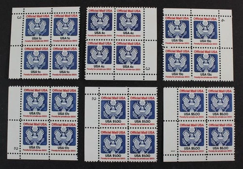 CKStamps: US Stamps Collection Scott#O127/O133 Block Mint NH OG Incomplete