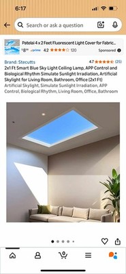 Smart Blue Sky Light Ceiling Lamp, APP Control and Biological Rhythm 2  x 1 