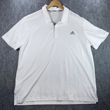 Adidas Polo Shirt Mens 2XL White Performance Stretch Active Outdoor AC218