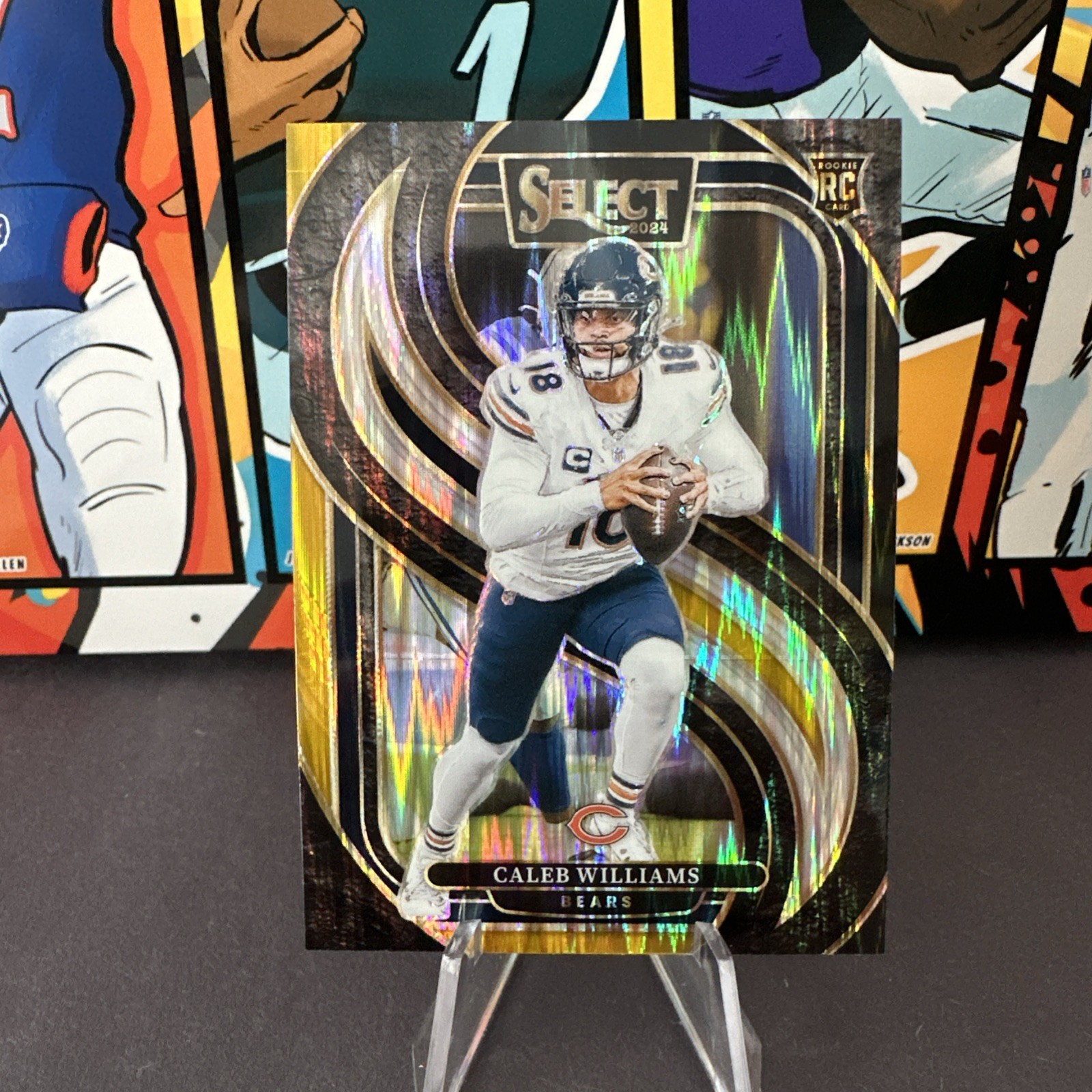 Caleb Williams 2024 Panini Select #114 Black & Gold Prizm Shock