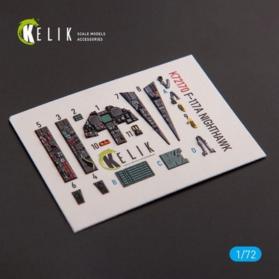 3D Decals (for F-117A NIGHTHAWK Hasegawa Aircraft model kit) 1:72 KeliK K72170