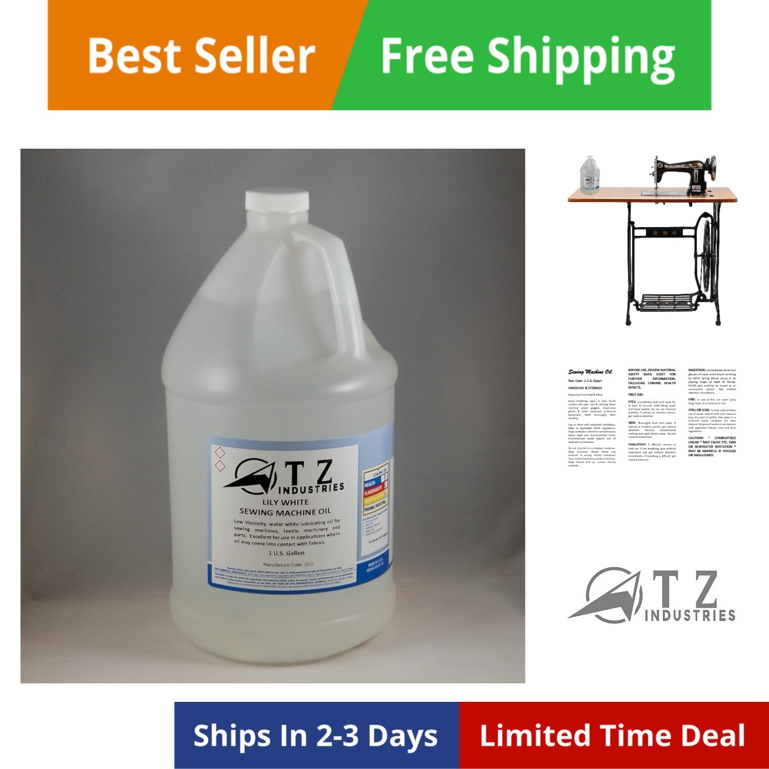 Aceite para máquina de coser ~ galón blanco lirio