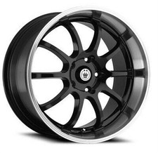 4 New 14x6 Konig Lightning Black And Machined Lip 4x100 4x114.3 Et38 Wheels Rims