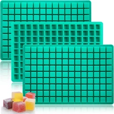 Square Gummy Molds Silicone, Mini Hard Candy Moulds 3 Pack 126 Cavities Non