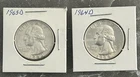 1963 D, 1964 D WASHINGTON QUARTERS, CIRCULATED, UNGRADED