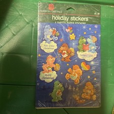 Vintage 1980's American Greetings Christmas Care Bears Stickers