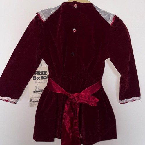 Vintage Allison Ann Girls Christmas Dress Size 3T Velvet Deadstock NWT JCPenney