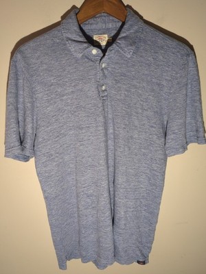 Faherty 100% Linen Short Sleeve Knit Blue Polo Shirt M Classic Office Business