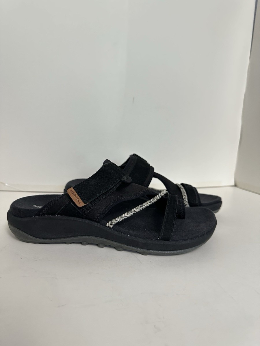 Merrell Womens Size Black Suede Terran Post Wrap Sport Sandals