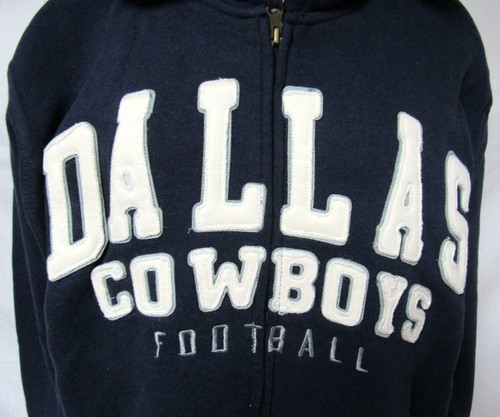 Dallas Cowboys Mens Medium Full Zip Embroidered Hooded Sweatshirt YZ 1 - Picture 2 of 5