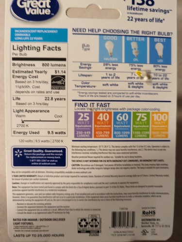 LED Bulb A19, GU24 Base 60W-Replacement, Soft White Dimmable insert - Picture 4 of 4