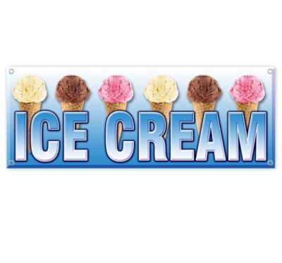 ICE CREAM CLEARANCE BANNER Advertising Vinyl  Flag Sign INV