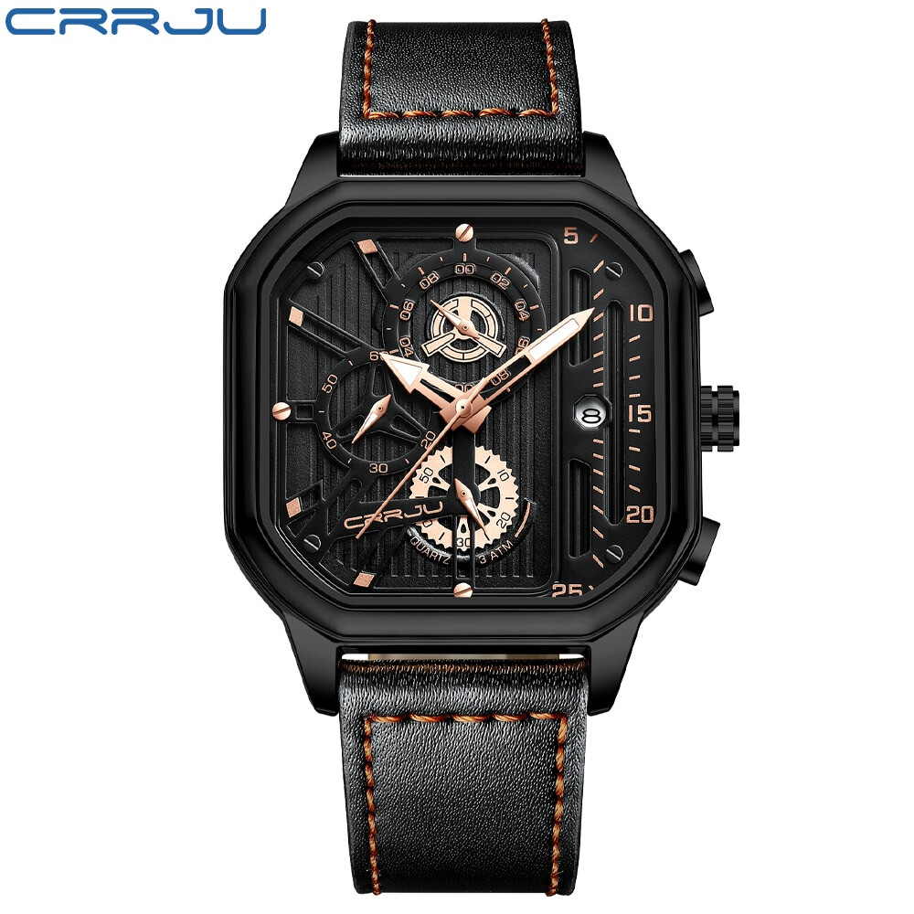 Fashion Square Dial Leather Mens Watches Luxury Sport Fashion Square Dial Leather Mens Watches Luxury Sport
