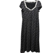 Madewel Womens Print-Mix Sheer Sleeve Dress in Branch Floral