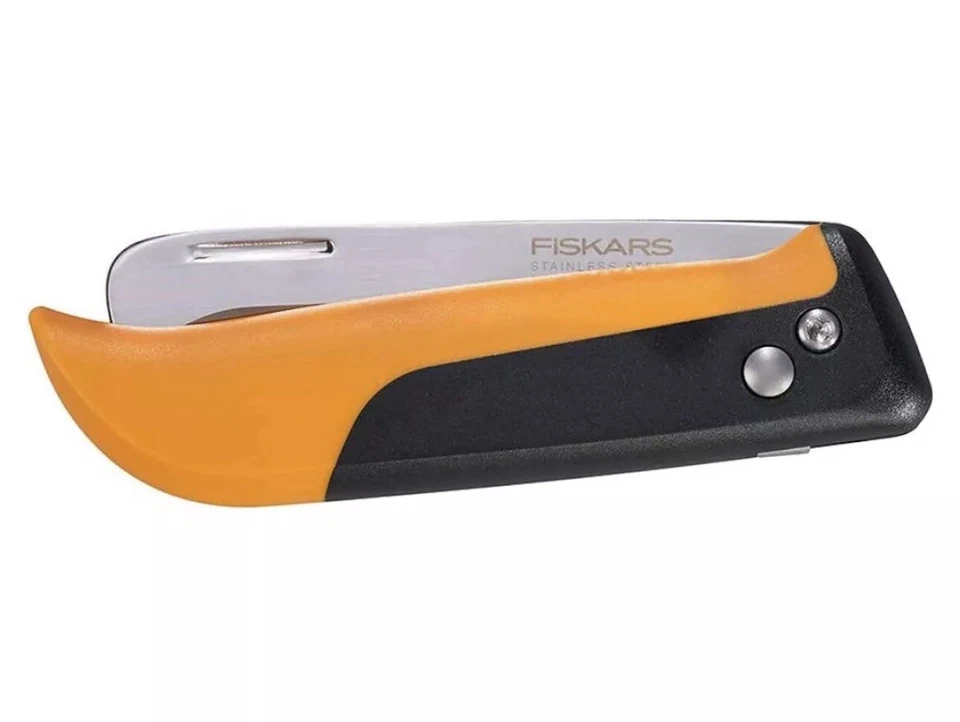 Fiskars, Cuchillo de Cosecha Plegable para Productos 3", Hoja de Acero Inoxidable, Negro/Naranja Foto 4 de 4