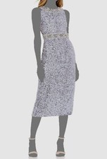 $398 Mac Duggal Women's Purple Embellished Beaded Sheath Dress Size 14