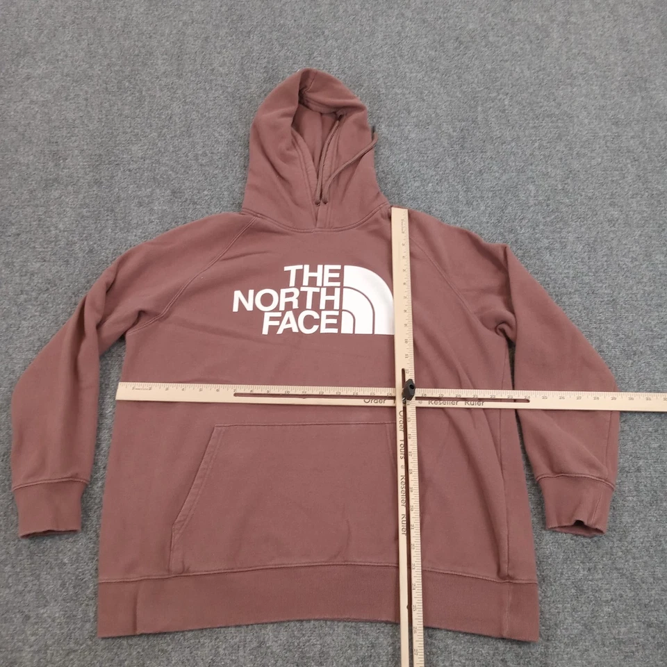 Pulôver com capuz feminino The North Face extra grande logotipo marrom manga longa - Imagem 2 de 4