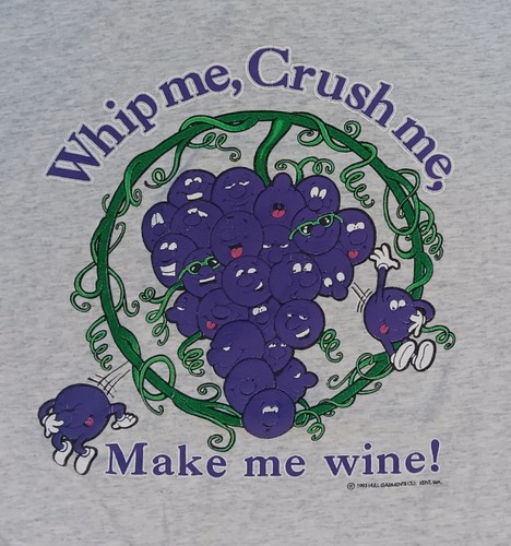 Trauben T-Shirt Vintage 90er Whip Me Crush Me Make Me Wein Wein Weinberg Natur - Bild 6 von 6