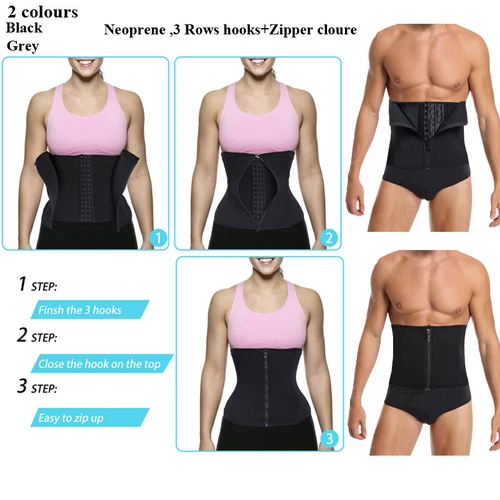 Taillentrainer Damen Korsett Sauna Schweiß Abnehmen Body Shaper Gürtel Haken&Augen - Bild 8 von 21