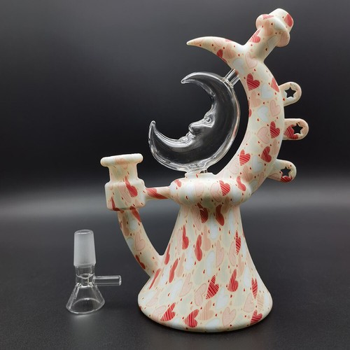 Blind Box 1pc Hand Pipe Smoking Hookah Moon Teapot 14mm Glass Bowl Silicone Pipe - Picture 4 of 18