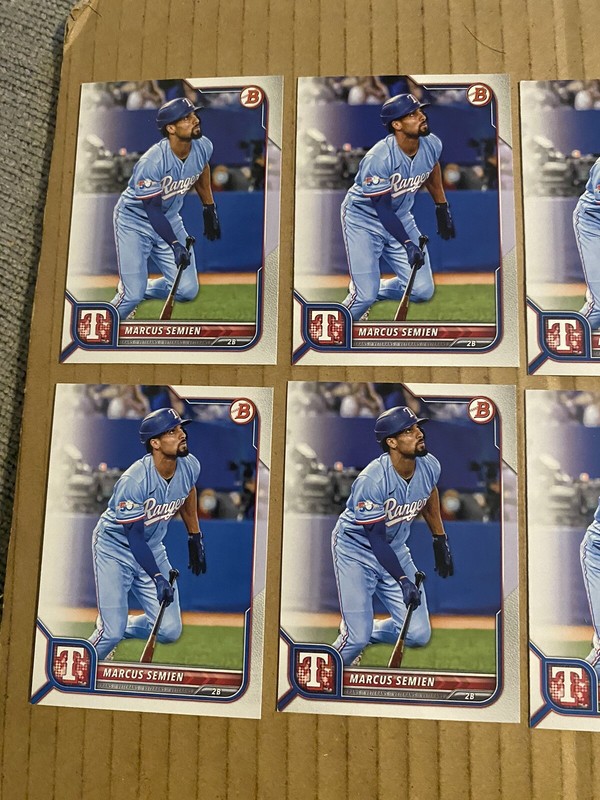 (15) Marcus Semien 2022 Bowman #6 lot #5 Texas Rangers